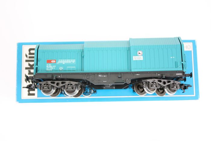 Märklin 4687 SBB teleskopgodsvogn med stållast