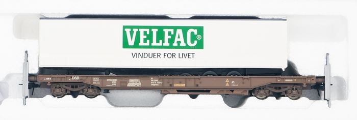 Roco 66587 DSB Sdgmns vekselladvogn med 'VELFAC' trailer