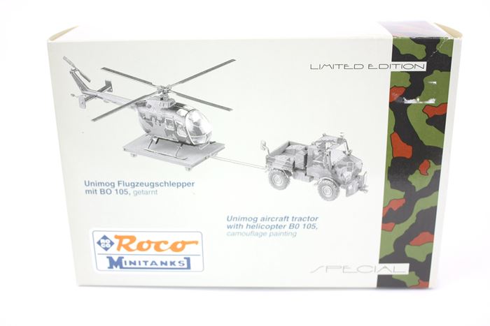 Roco Minitanks 837 Unimog lastbil med BO105 helikopter "BW"
