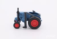 Lanz traktor med le, blå